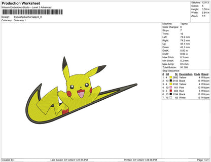 Swoosh Pikachu Happy