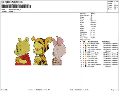 The Pooh Drinking