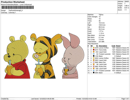 The Pooh Drinking