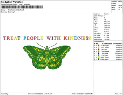 Treat People with kindness butterfly