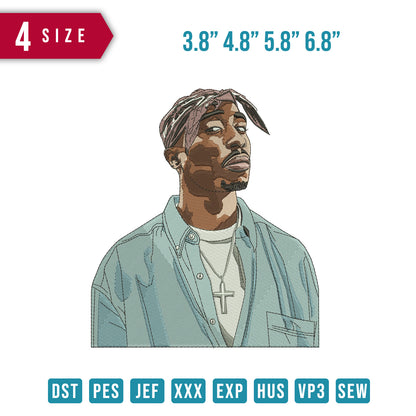 Tupac Shakur embroidery
