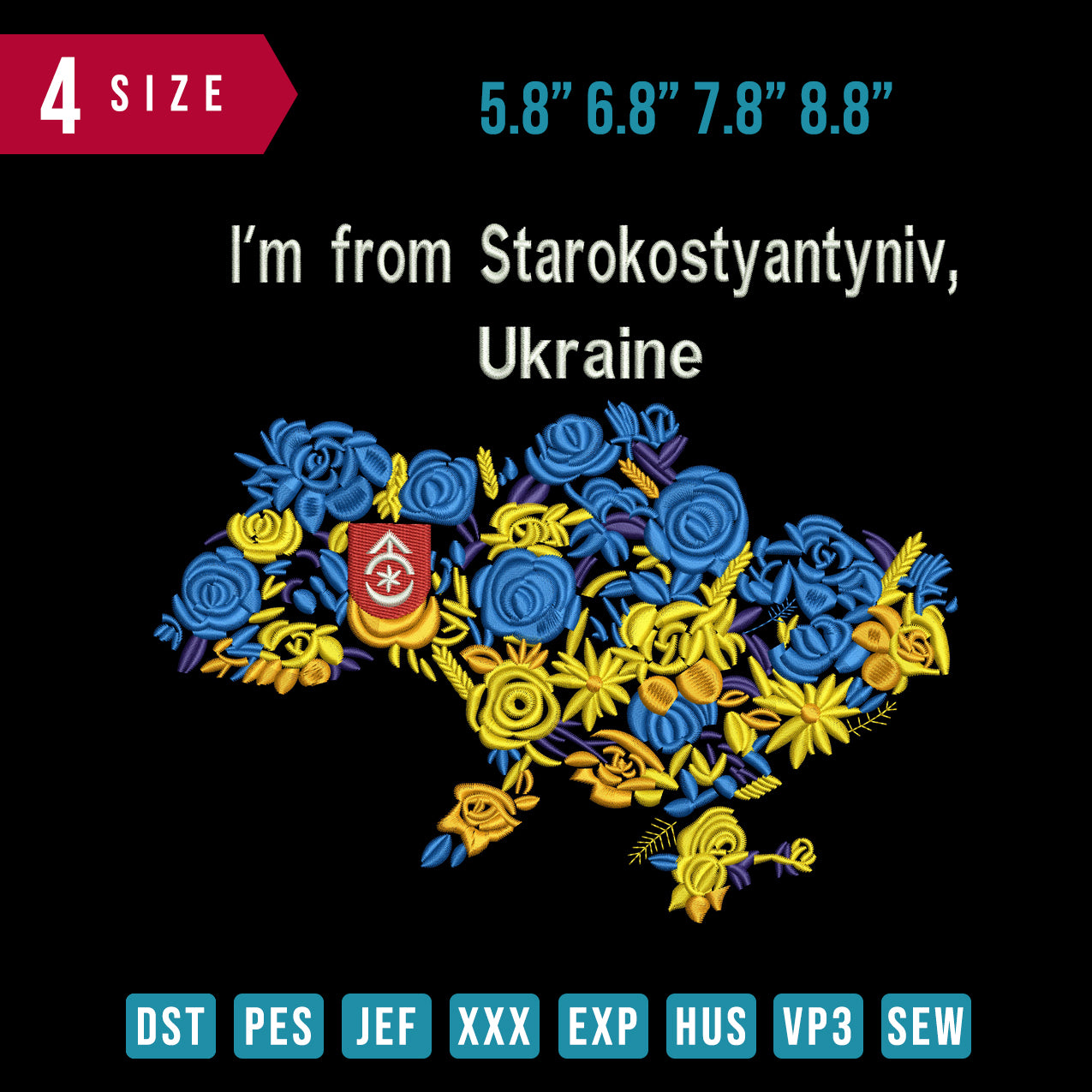 Ukraine map Flower