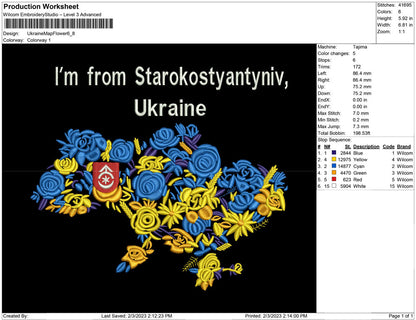 Ukraine map Flower