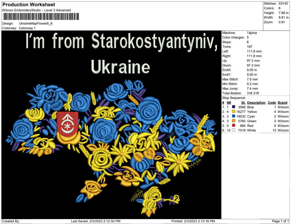Ukraine map Flower
