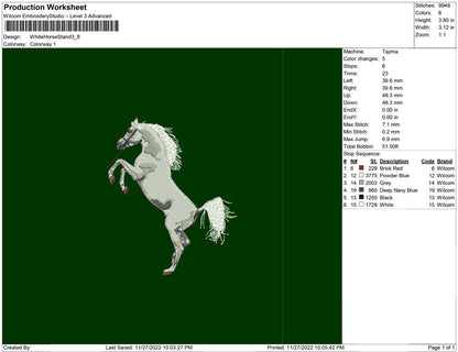 White horse Stand up