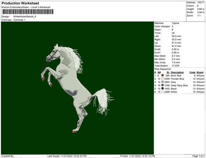 White horse Stand up