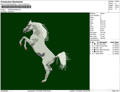 White horse Stand up