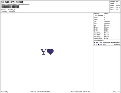 Y heart for wrist