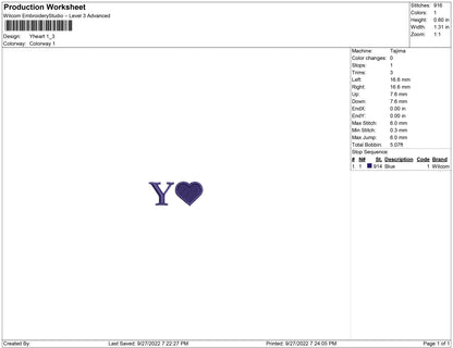 Y heart for wrist