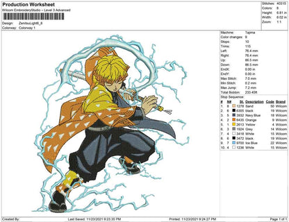 Zenitsu Agatsuma light