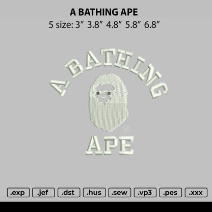 A Bathing Ap Embroidery File 5 size