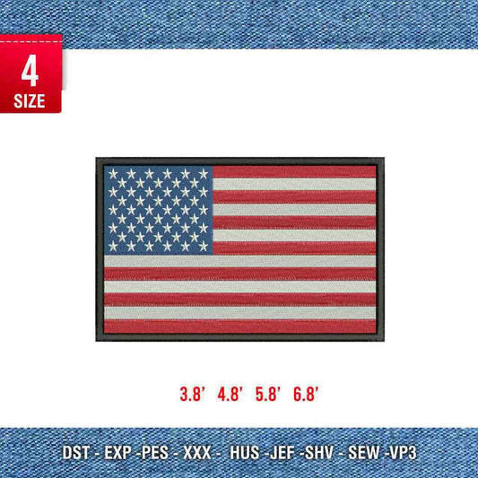 Stickerei der amerikanischen Flagge
