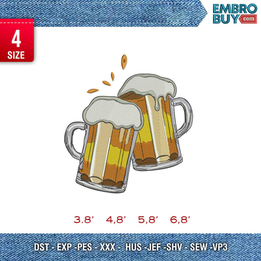 Beer Embroidery  Design