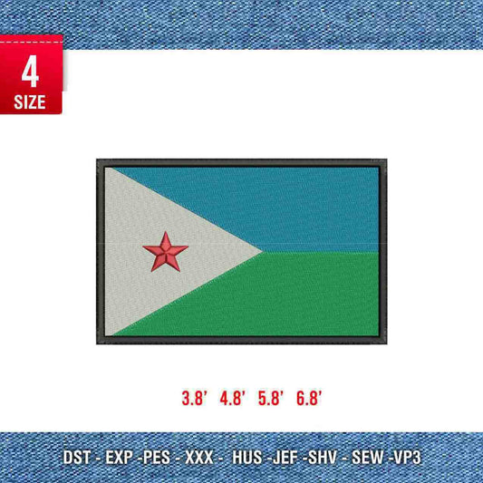 Djbouti Flag embroidery