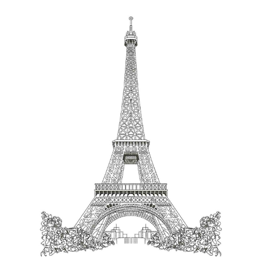 Eiffel Scribble-Stickerei