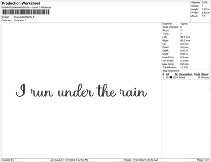 I run under rain