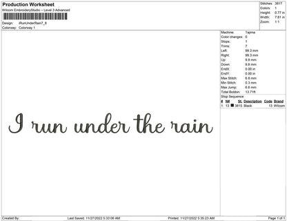 I run under rain