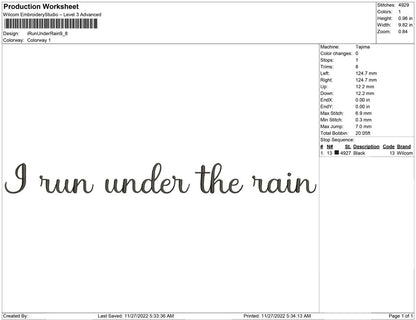 I run under rain