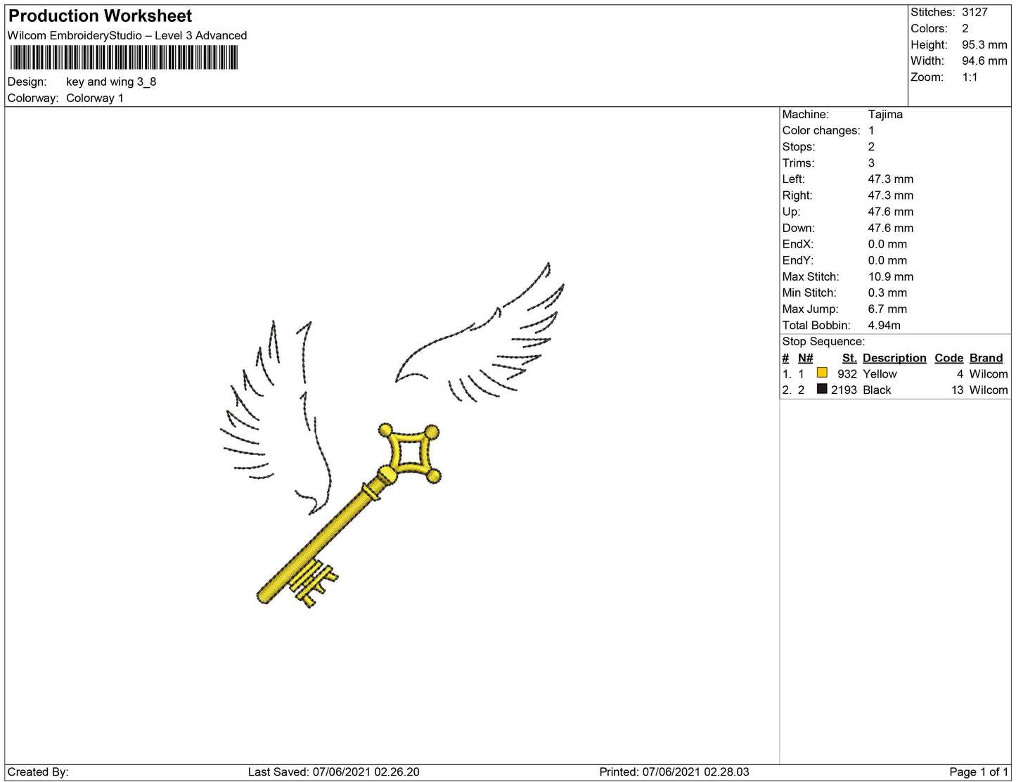 Schlüssel und Flügel