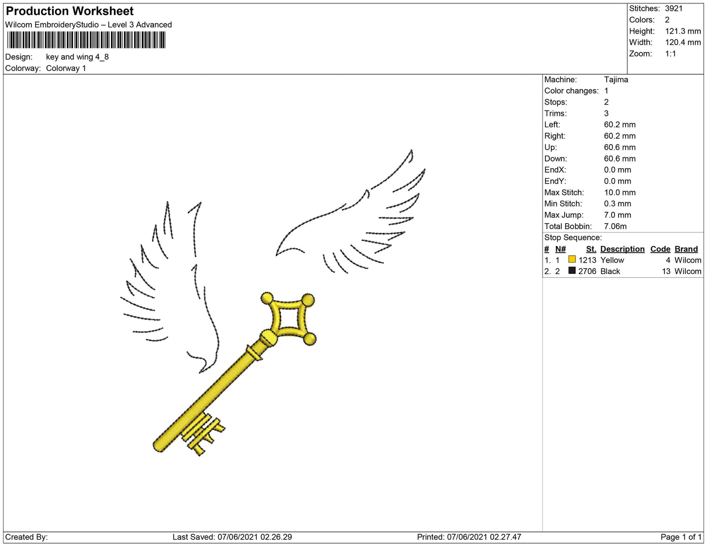 Schlüssel und Flügel