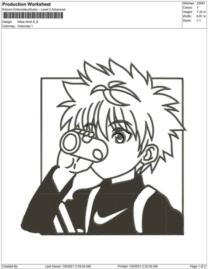 Killua drinking