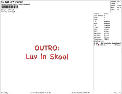 Outro luv in skool