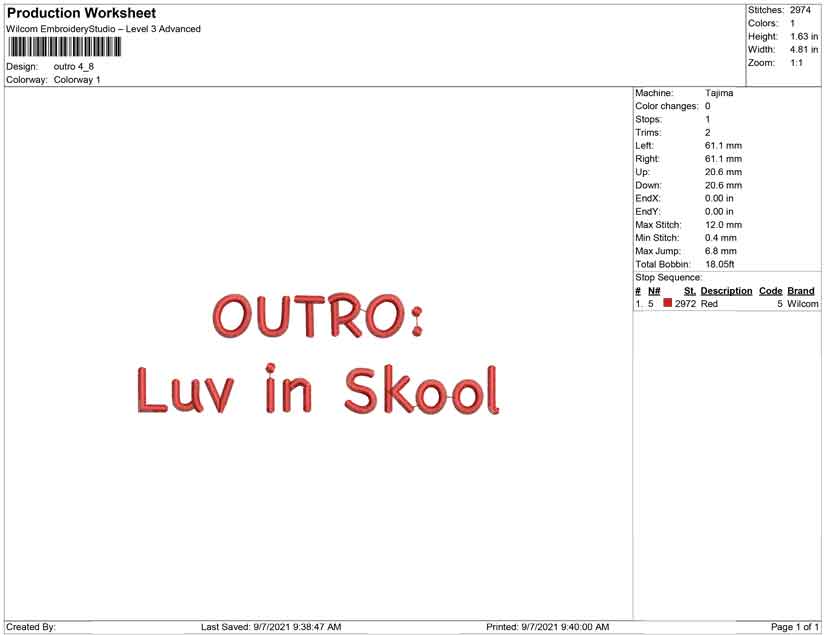 Outro luv in skool