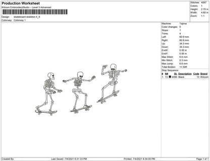 Skelett-Skateboard