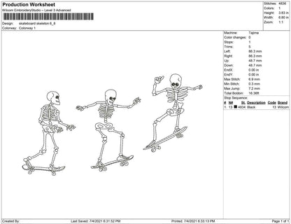 Skelett-Skateboard