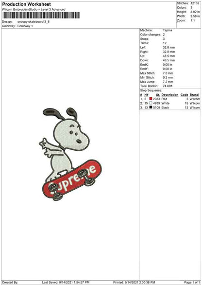 Snoopy Skateboarding
