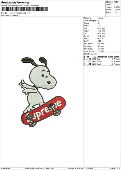 Snoopy Skateboarding