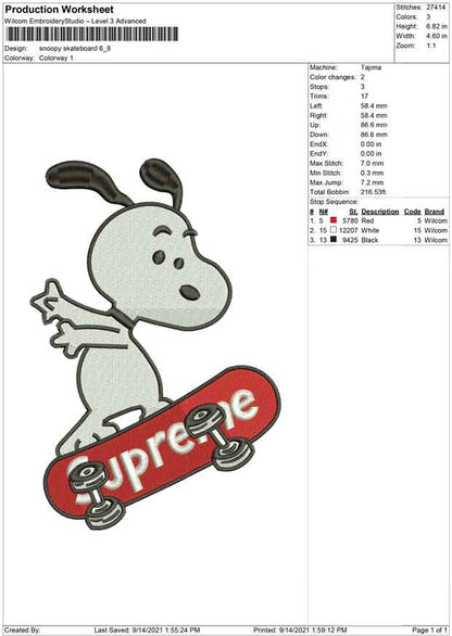 Snoopy Skateboarding
