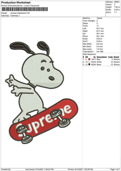 Snoopy Skateboarding