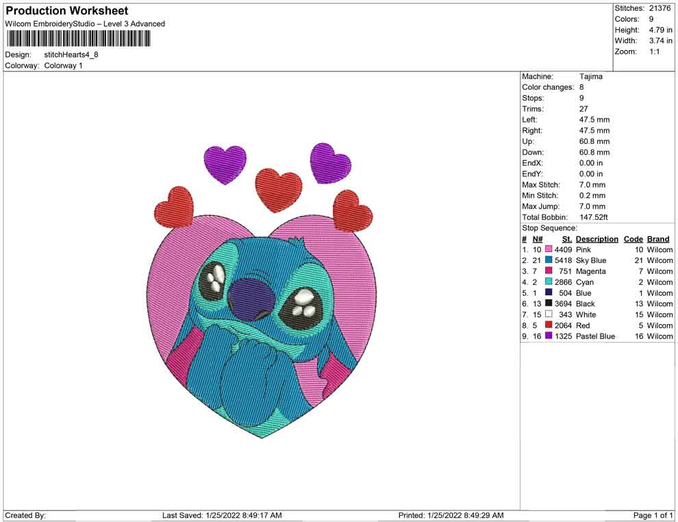 Stitch hearts