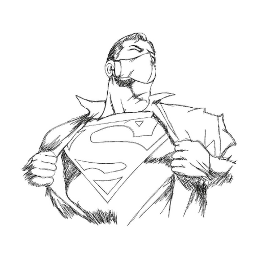 Superman with mask