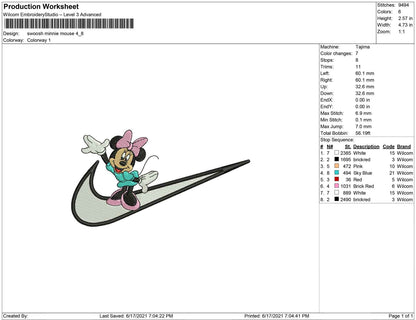 Swoosh Minnie Mouse