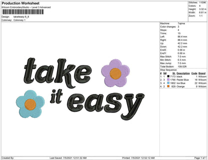 Take it easy