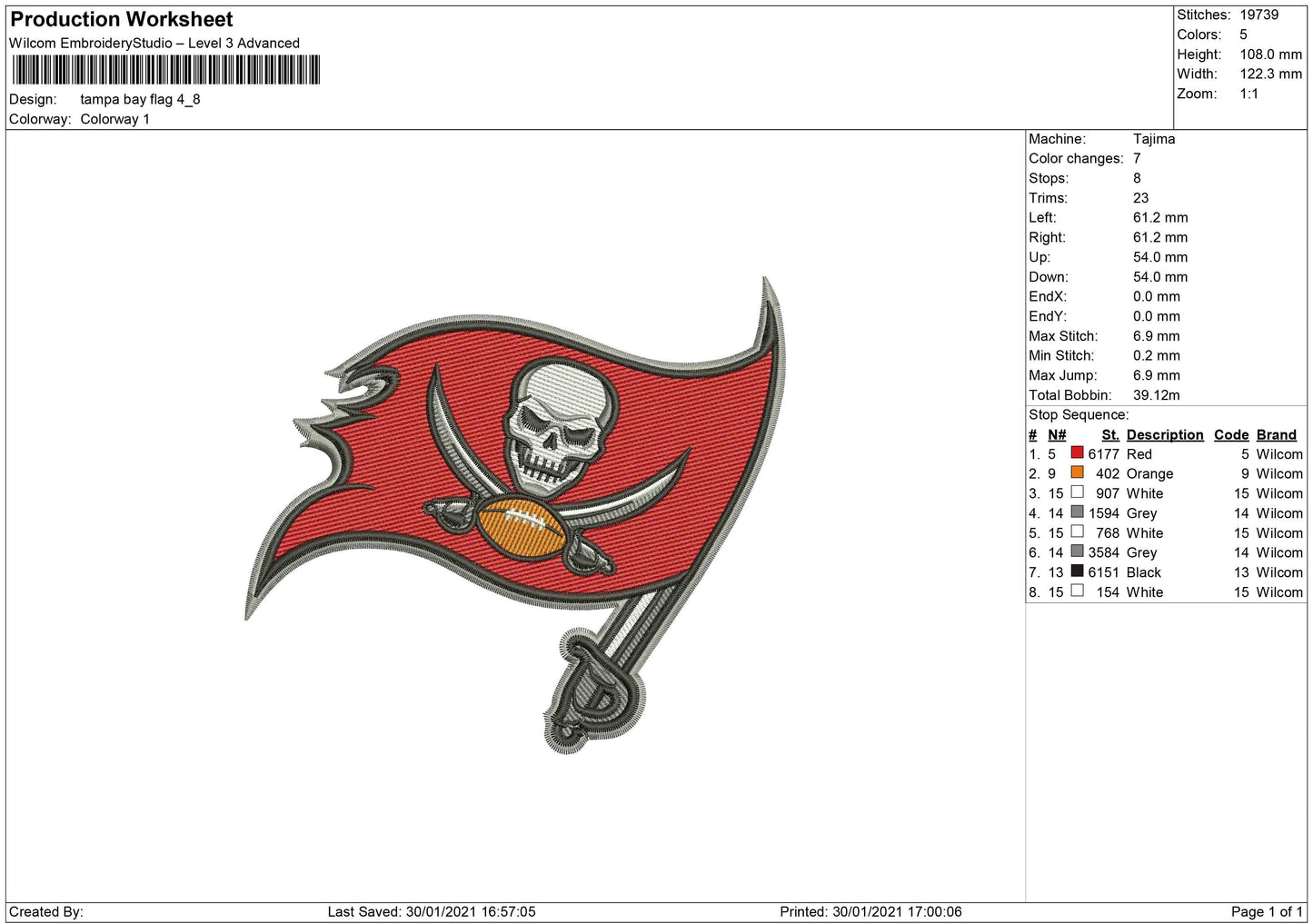 Tampa Bay-Schädel-Flagge